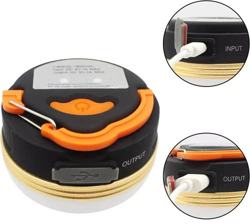 HWL-003 | Lâmpada LED para camping, lanterna turística com ímã e função powerbank | 4 modos de iluminação, SOS, 1800mAh, 300lm, até 20 horas de operação