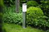 LLF-65CM | Staande tuinlamp, vierkante paal voor een E27 lamp | Voeding 230V, RVS | RVS, 65cm