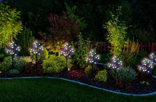 FLD-08-C | Solární zahradní lampa LED Strom s růžemi | 70 cm, 600 mAh