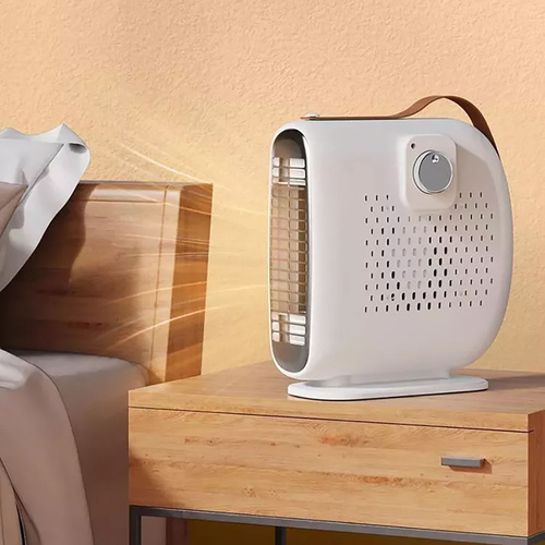 JM-115 | Retro elektrické topení, mini ventilátorové topení, farelka | 2 rychlosti | 500W | Bílý