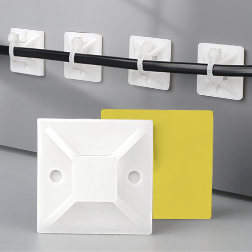 KZ-D06-40MM | Set van 10 kabel- en draadorganizers | Kabels en basis met 3M-schuimtape | Zwart