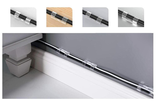 KZ-D58 | Juego de 10 organizadores de cables y alambres | Clips con cinta nanoadhesiva 3M | Transparente