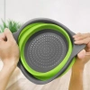 FDB-024 | Folding kitchen colander | Silicone camping colander | Pasta strainer | Drainer for vegetables and fruits