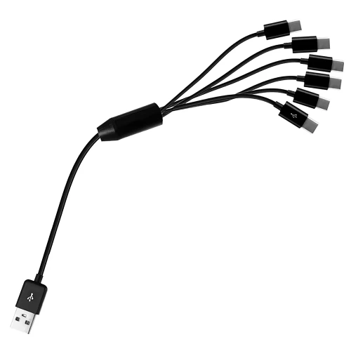 USB-TPC-6en1-50CM | Cable USB 6 en 1 | Cable multifuncional con función de transferencia de datos.