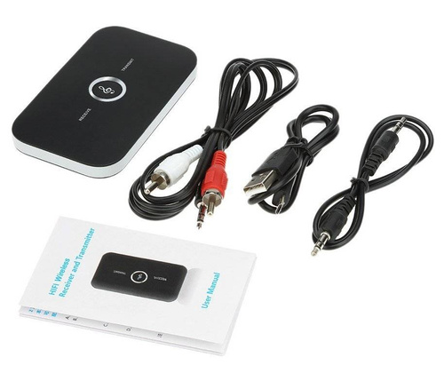 B6-Juoda | Bluetooth 5.0 adapteris | 2 viename daugiafunkcis įrenginys | Imtuvas ir siųstuvas