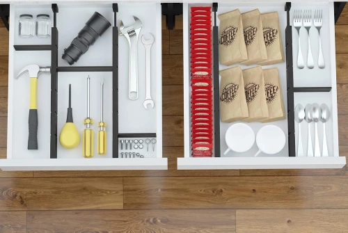 Furniture Organizer for Drawer | Adjustable Furniture Dividers | Bamboo Separator with 9 Inserts | KBT-B615