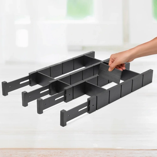 Furniture Organizer for Drawer | Adjustable Furniture Dividers | Bamboo Separator with 9 Inserts | KBT-B615