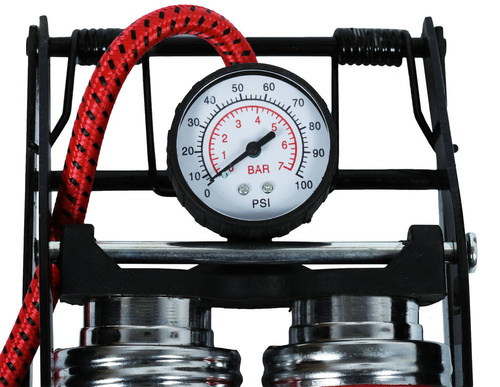 CC-110A | Double piston foot pump for tires, balls, mattresses, inflatable toys | max. 7 bar