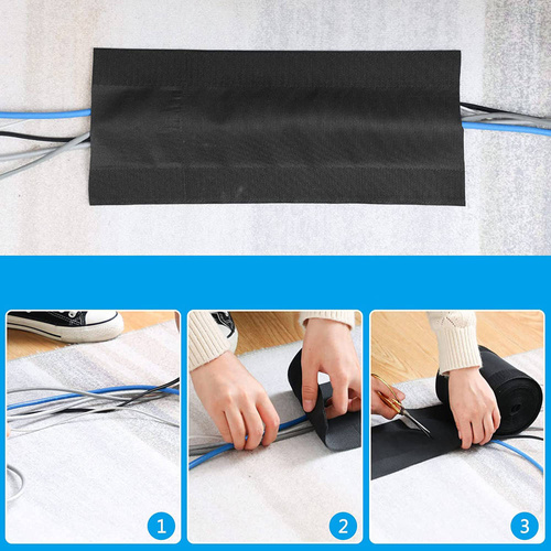 WCT-10-3M | Velcro tape, organizer, cover for cables and wires for carpets and floor coverings | 3 meters