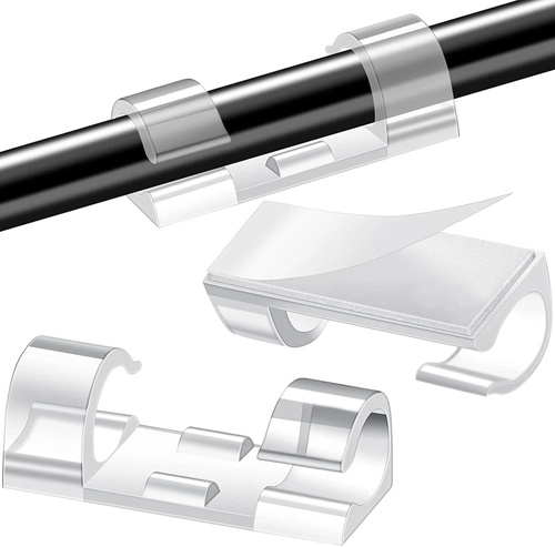 KZ-D58 | Set van 10 kabel- en draadorganizers | Clips met 3M nano-plakband | Transparant