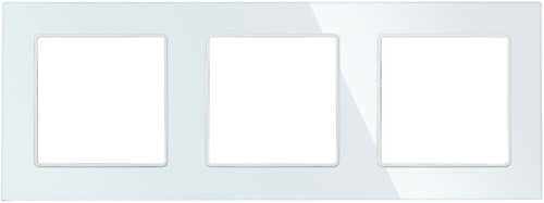 Dreifach-Rahmen für Einsätze Serie F60 | gehärtetes Glas weiß | SC80-3