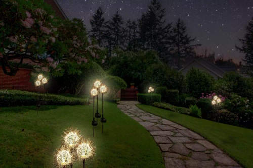 FLD-28-W | Solar garden lamp LED Dandelion | 68cm, 600mAh