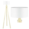 DYT-L150 | Lampadaire blanc | Éclairage bohème pour le salon, la chambre | Lampadaire blanc avec structure en bois