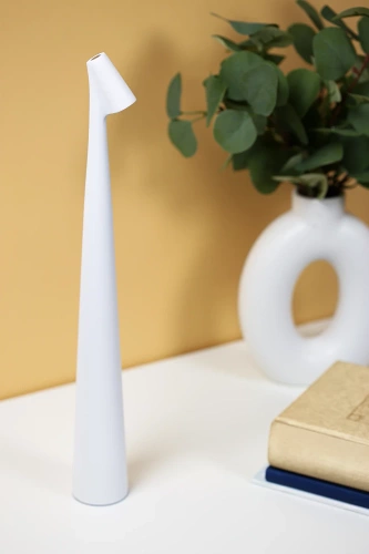 HMS-455-BÍLÁ | Stolní lampa 43cm | Bezdrátová noční lampa s vestavěnou baterií | Lampa s dotykovým ovládáním