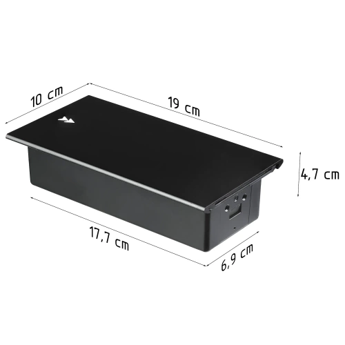 Einbau-Steckdosenelement mit verschiebbarer Abdeckung | Doppelsteckdose mit USB PD Ladegerät | schwarz | JX-S328-BLACK
