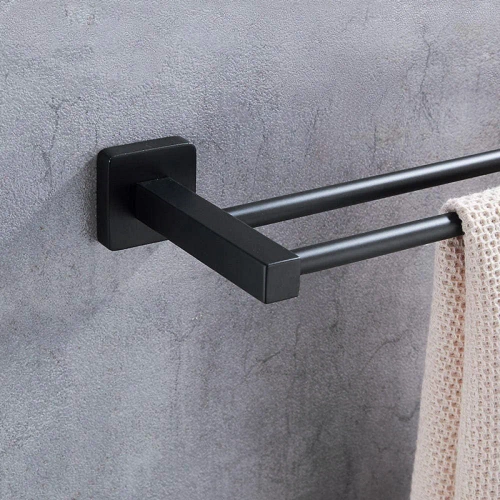 MJR-60CM-2-ČIERNA | Stojan na uteráky | Držiak na stenu do kúpeľne | Kúpeľňová koľajnička