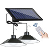 LD-02 | Set de două lămpi solare suspendate cu LED de grădină cu senzor de crepuscul IP44 | 2x 30 LED-uri SMD | Telecomanda IR