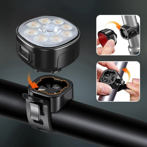 Sada LED světla na kolo USB-C IP65 | Světla na kolo přední + zadní | 15 režimů svícení | 05BR0013