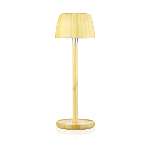 Bambus LED-bordlampe med berøringsfølsom farvejustering | Trådløs natlampe med indbygget 1500 mAh batteri, USB-C | YG-VM41A