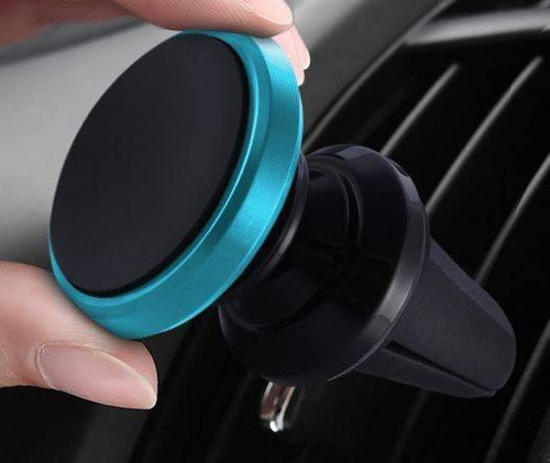 M048-Black | Aluminum magnetic phone holder | 2 plates included