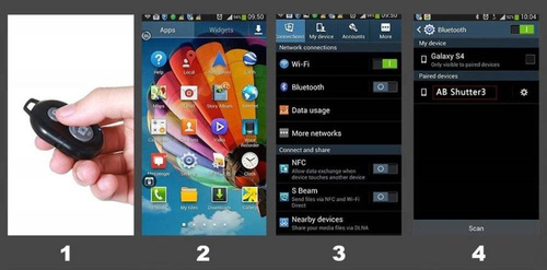 Selfie-Stick mit Bluetooth-Fernbedienung | Monopod Stativ | Fotostick | PSI-S003