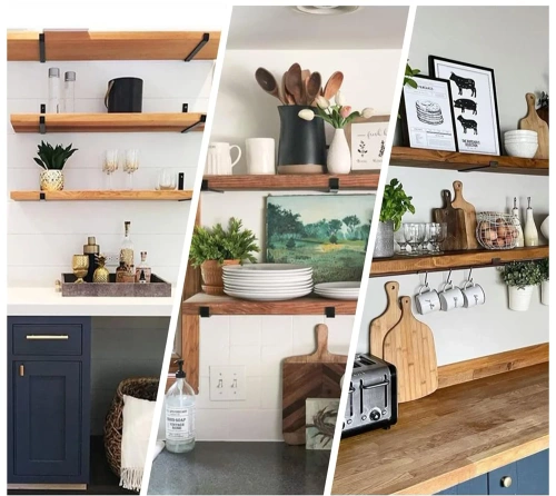 JZ-U235-BLACK | Set of 4 shelf brackets | Shelf angle 25 cm