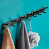 QH-8G-GRIS | Colgador de pared con ganchos deslizantes | Percha de baño metálica | Porta ropa o toalla