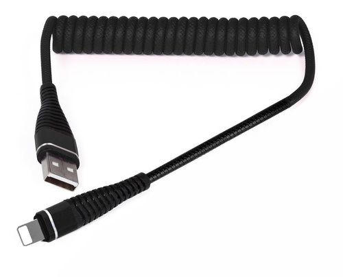 AM32 | Lightning 1M | Coiled USB cable to charge your phone | Quick Charge 3.0 2.4A