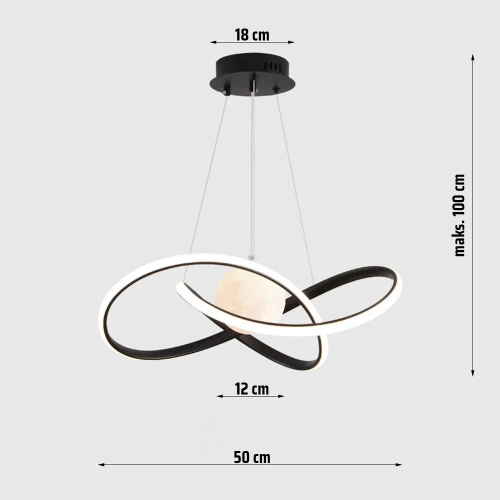 LED Hanging Lamp 60W | Stylish Lamp with 3D Moon | RLT-50CM-60W-B