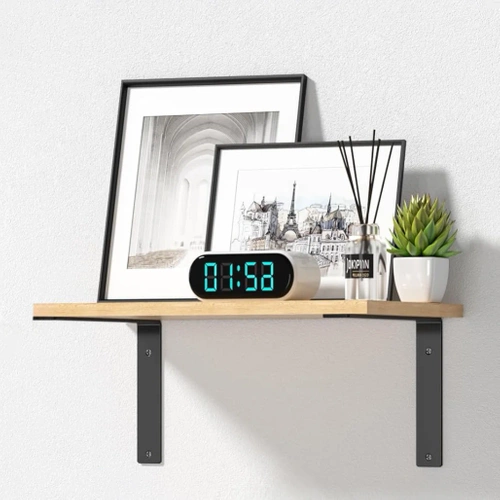 Regalträger Set | 4 Stück, Winkelträger 24 cm | schwarz | JZ-L235-BLACK