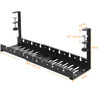 CWT-O3 | Organizador de cabos ajustável sob a mesa 29-53 cm | Cesto, guia, alça | Preto