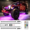 Iluminare LED sub caroserie | Benzi RGB flexibile | Conectivitate Bluetooth cu aplicația pentru telefon | Lungimea curelei: 90 cm x 2 și 120 cm x 2