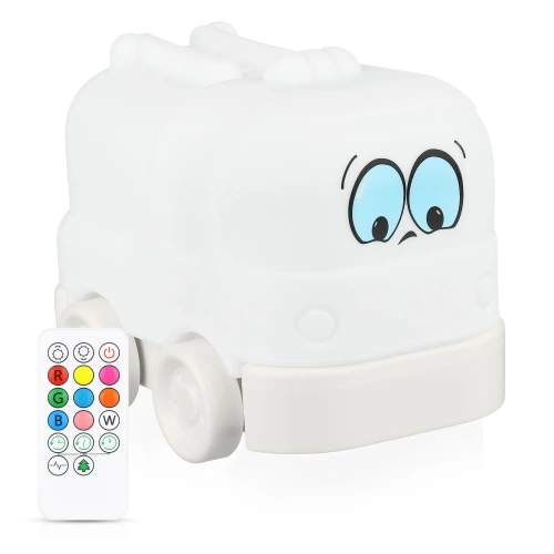 Luz noturna LED de silicone em formato de caminhão de bombeiros | Luminária infantil portátil com 9 cores de luz | JL-603