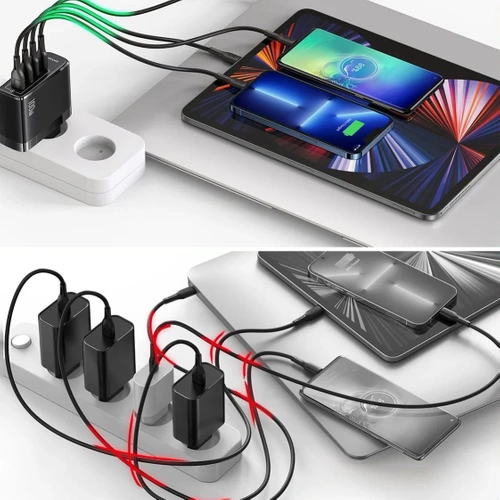 GAN | 100 W sieninis įkroviklis su USB 3.0 ir USB-C prievadais