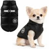 Abrigo de invierno para perro con arnés integrado | talla S | ropa cálida e impermeable para perro | PET-017XS-BK