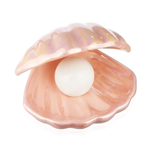 LED-Tischleuchte | Keramik, muschelform, kabellos | rosa | BKD-140-PINK