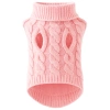 Blød, fleksibel hunde- og kattesweater | størrelse L | med høj hals til vinterbrug | PET-014L-PINK