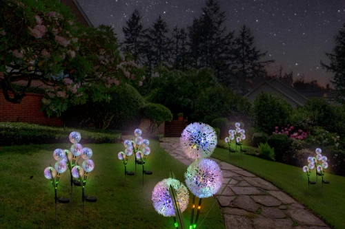 FLD-03-C | Zonnebloem | Tuinlamp op zonne-energie LED Decoratieve knoflook triple | 70cm, 600mAh