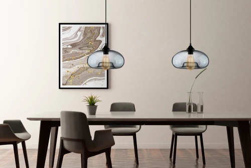 GB-D28-Grigio | Lampada a sospensione moderna in vetro | Dimio