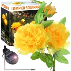 Solarblume | Solar-LED-Gartenlaterne Peonia gelb | 80 cm, 600 mAh | FLD-10-Y