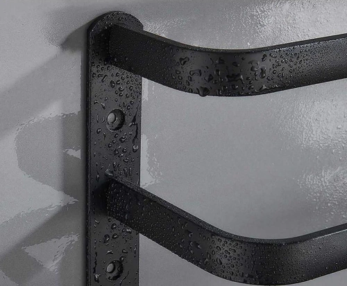 MJR-50CM-3-NERO | Portasciugamani | Supporto da parete per bagno | Barra del bagno