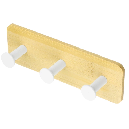 YG-DH16-WHITE | Bamboo clothes hanger | Towel holder | Hanger with three hooks