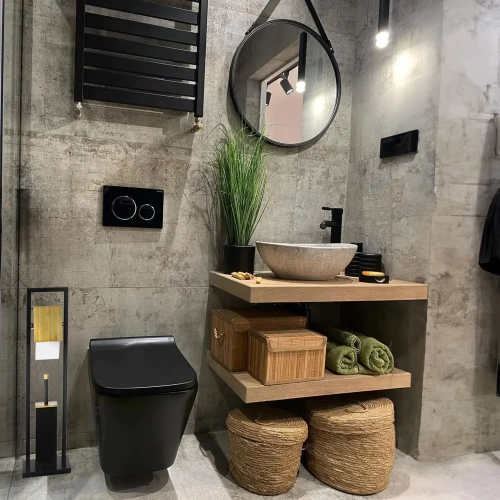 GY-TB018-ZWART | 2 in 1 badkamerset | Toiletborstel met toiletrolhouder | Papieren standaard