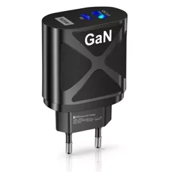 BK-389-GAN | Cargador de pared rápido de 65 W con puertos USB y PD 3.0 (USB-C)