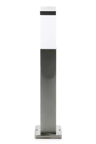 LLF-65CM | Candeeiro de pé para jardim, poste quadrado para lâmpada E27 | Fonte de alimentação 230V, aço inoxidável | Inox, 65cm