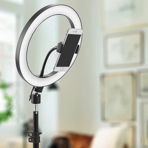 Ringlicht Set | 32 cm mit 210 cm Stativ | professionelle Beleuchtung für Streaming oder Make-up