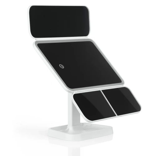 Skládací kosmetické zrcátko s LED podsvícením a zvětšením 2x 3x | bílá | XR-3300-WHITE