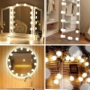 HZJ-V10 | Lampes miroir de coiffeuse pour maquillage | 10 pièces, 3 couleurs d'éclairage, réglage de la luminosité, câble USB 2 m