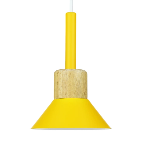 Pendant light | E27 socket, wooden elements, minimalist Scandinavian style | yellow shade | YG-XD002B-Y
