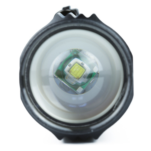 TL-502 | Lanterna tactica mica din aluminiu XPE Q5 CREE + COB LED | funcție de zoom, baterie reîncărcabilă încorporată, cablu micro USB, husă de transport | 800lm, 3 moduri de iluminare